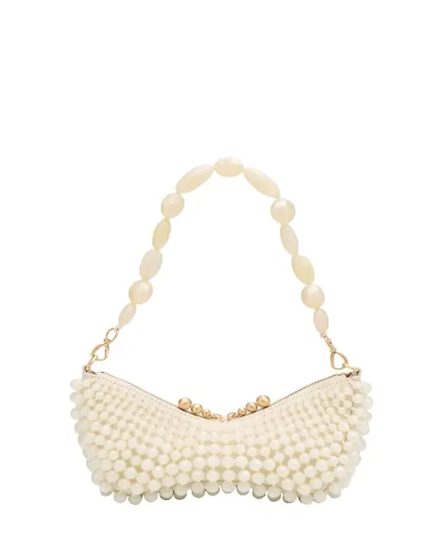 Cult Gaia Mercier Beaded Zip Shoulder Bag