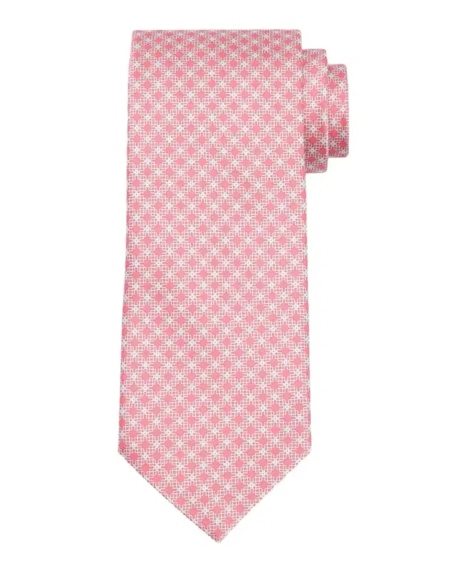 Men 's Geometric Check Silk Tie