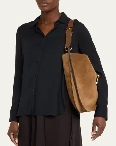 Tom Ford Tara Large Crossbody Bag in Suede and Leather | Thumbnail 2 Tom Ford Tara Large Crossbody Bag in Suede and Leather | Thumbnail 2