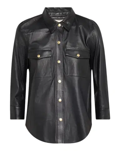 L 'AGENCE Avina Leather Blouse | Thumbnail 1