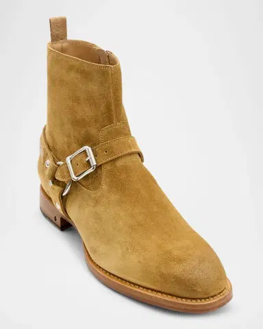 JOHN VARVATOS Men's Regent Harness Suede Ankle Boots | Thumbnail 2