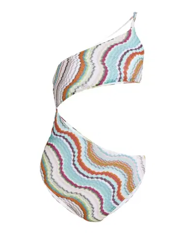 Missoni Multicolor Wave Asymmetric Cutout One-Piece Swimsuit | Thumbnail 1