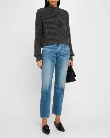 Argent Ribbed Mock-Neck Fisherman Sweater | Thumbnail 2 Argent Ribbed Mock-Neck Fisherman Sweater | Thumbnail 2