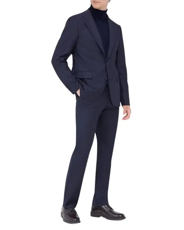 Men's Single-Breasted Sharkskin Travel Blazer