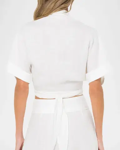 JBQ Chiara Linen-Blend Wrap Top | Thumbnail 2 JBQ Chiara Linen-Blend Wrap Top | Thumbnail 2