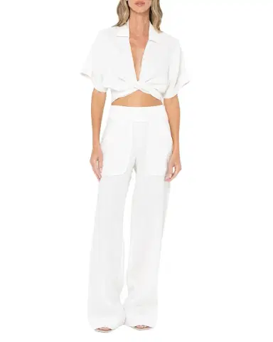 JBQ Chiara Linen-Blend Wrap Top | Thumbnail 1 JBQ Chiara Linen-Blend Wrap Top | Thumbnail 1
