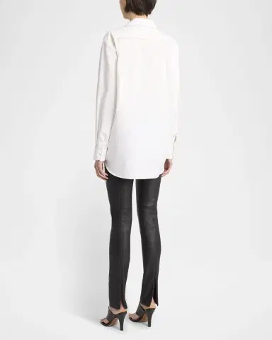 The Row Lakun Leather Skinny-Leg Slit-Hem Pants | Thumbnail 3