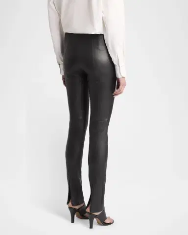 The Row Lakun Leather Skinny-Leg Slit-Hem Pants | Thumbnail 5