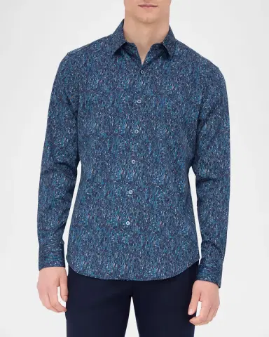 Bugatchi Men's Julian Cotton-Stretch Sport Shirt | Thumbnail 4 Bugatchi Men's Julian Cotton-Stretch Sport Shirt | Thumbnail 4