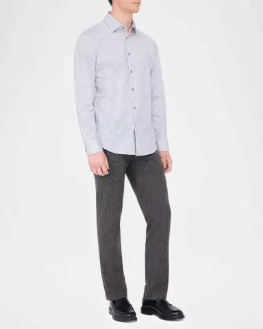 Bugatchi Men 's OoohCotton James Tonal-Print Sport Shirt | Thumbnail 2