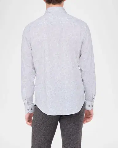 Bugatchi Men 's OoohCotton James Tonal-Print Sport Shirt | Thumbnail 3