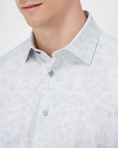 Bugatchi Men 's OoohCotton James Tonal-Print Sport Shirt | Thumbnail 5