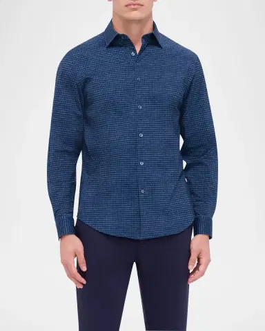 Bugatchi Men's James OoohCotton Check Sport Shirt | Thumbnail 3 Bugatchi Men's James OoohCotton Check Sport Shirt | Thumbnail 3