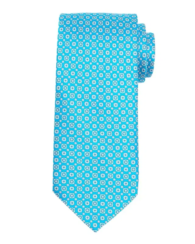Men's Micro-Floral Silk Tie