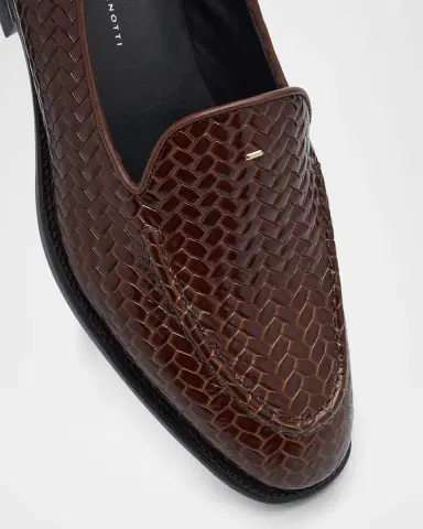 Giuseppe Zanotti Men's Sorrento 15 Woven Leather Loafers | Thumbnail 2