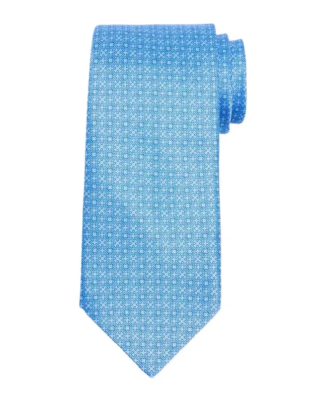 Men 's Tonal Geometric Silk Tie