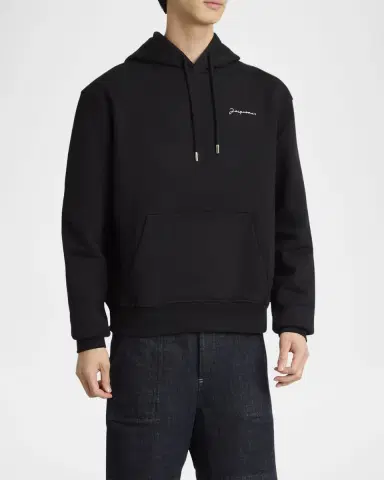 Jacquemus Men's Brode Embroidered Logo Hoodie | Thumbnail 2