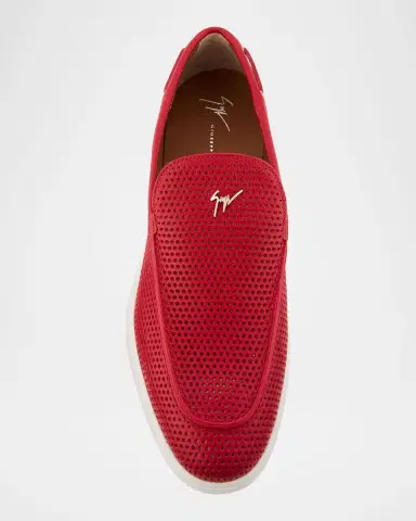 Giuseppe Zanotti Men's Berth 10 Perforated Leather Loafers | Thumbnail 6 Giuseppe Zanotti Men's Berth 10 Perforated Leather Loafers | Thumbnail 6