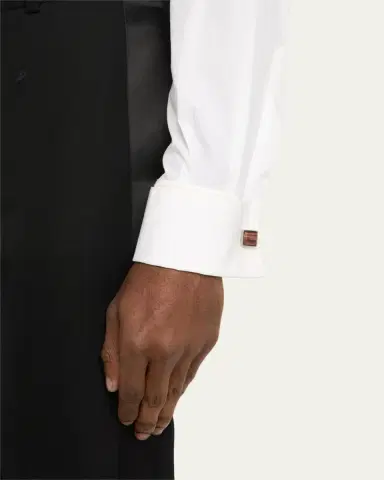 Tateossian Men's Red Tiger Eye Polished Dome Cufflinks | Thumbnail 2