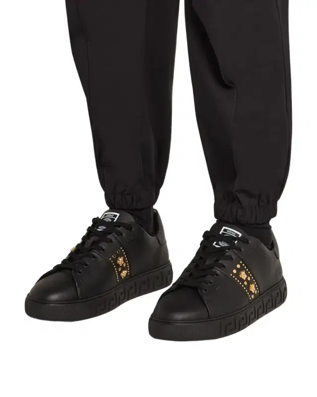Men's La Greca Leather Low-Top Sneakers Men's La Greca Leather Low-Top Sneakers