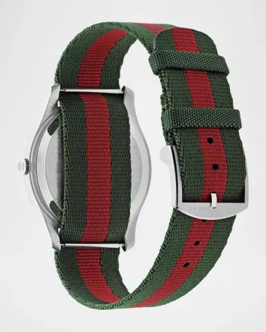 Gucci Men's G-Timeless Green and Red Nylon-Strap Watch, 38mm | Thumbnail 3 Gucci Men's G-Timeless Green and Red Nylon-Strap Watch, 38mm | Thumbnail 3