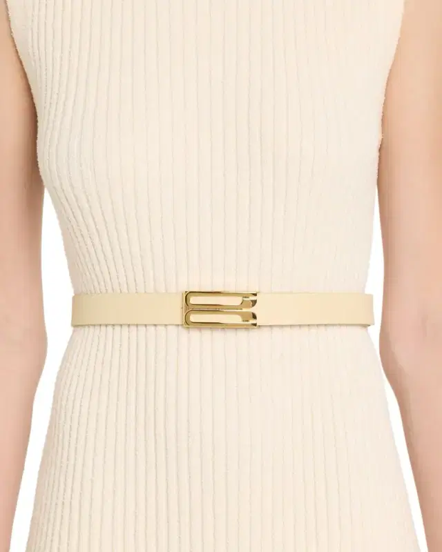 Victoria Beckham B-Logo Leather Belt