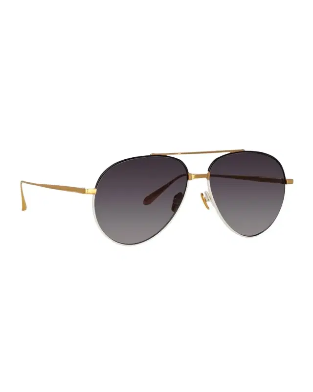 Marcelo 18K Gold-Plated Titanium Aviator Sunglasses