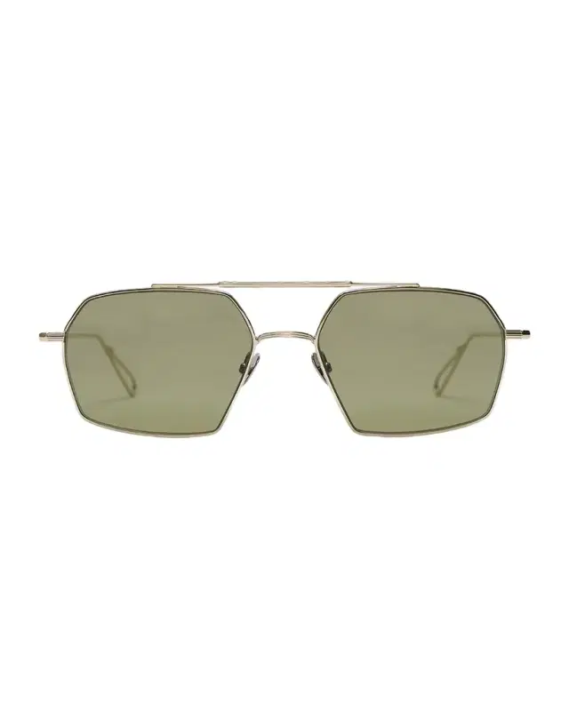 Haussman Rectangle Metal & Nylon Sunglasses