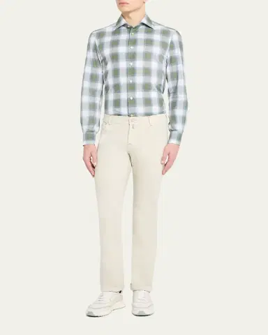 Kiton Men's Check Sport Shirt | Thumbnail 6