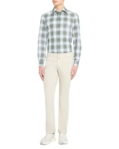 Kiton Men's Check Sport Shirt | Thumbnail 1