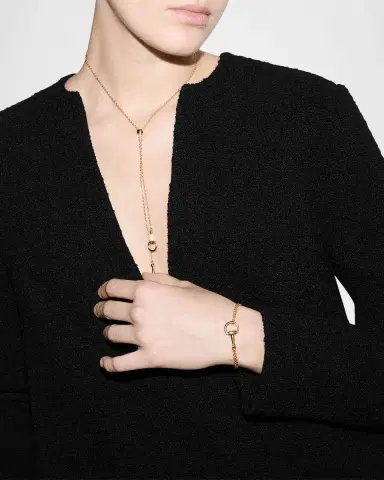 Gucci 18K Yellow Gold Horsebit Chain Bracelet, Medium | Thumbnail 2