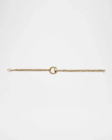 Gucci 18K Yellow Gold Horsebit Chain Bracelet, Medium | Thumbnail 3