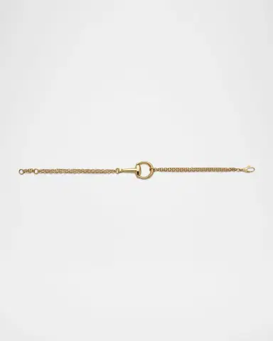 Gucci 18K Yellow Gold Horsebit Chain Bracelet, Medium | Thumbnail 4