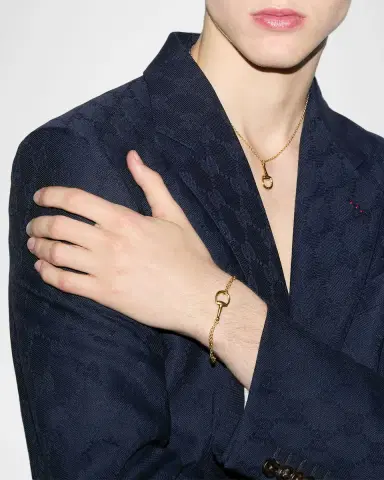 Gucci 18K Yellow Gold Horsebit Chain Bracelet, Medium | Thumbnail 5