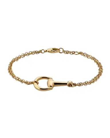 Gucci 18K Yellow Gold Horsebit Chain Bracelet, Medium | Thumbnail 1