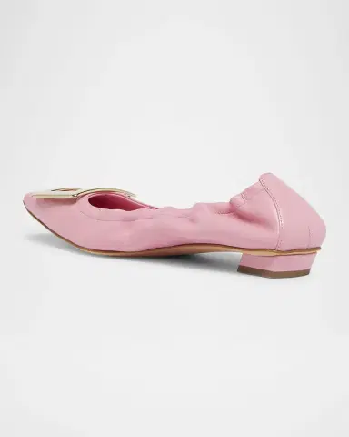 Roger Vivier Belle Pointed Ruched Leather Ballerina Flats | Thumbnail 2 Roger Vivier Belle Pointed Ruched Leather Ballerina Flats | Thumbnail 2