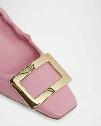 Roger Vivier Belle Pointed Ruched Leather Ballerina Flats | Thumbnail 3 Roger Vivier Belle Pointed Ruched Leather Ballerina Flats | Thumbnail 3