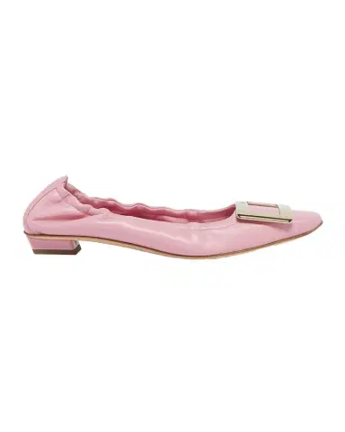 Roger Vivier Belle Pointed Ruched Leather Ballerina Flats | Thumbnail 1 Roger Vivier Belle Pointed Ruched Leather Ballerina Flats | Thumbnail 1