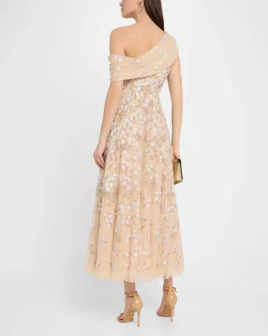 NEEDLE & THREAD Everett Bloom One-Shoulder Embroidered Gown | Thumbnail 2