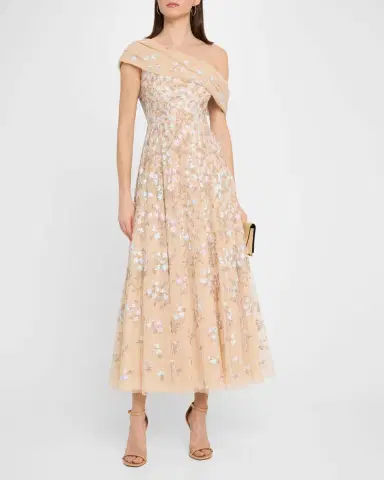 NEEDLE & THREAD Everett Bloom One-Shoulder Embroidered Gown | Thumbnail 3