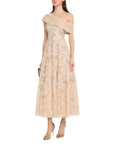 NEEDLE & THREAD Everett Bloom One-Shoulder Embroidered Gown | Thumbnail 1
