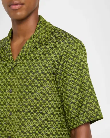 Alexander McQueen Men's Skull Jacquard Pajama Shirt | Thumbnail 4 Alexander McQueen Men's Skull Jacquard Pajama Shirt | Thumbnail 4