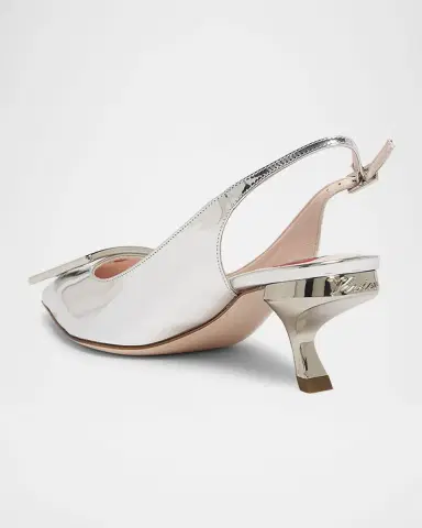 Roger Vivier Virgule Metallic Buckle Slingback Pumps | Thumbnail 2