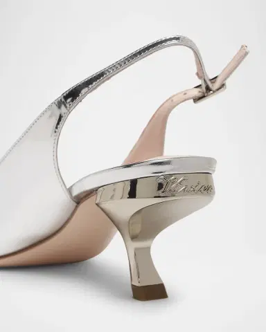 Roger Vivier Virgule Metallic Buckle Slingback Pumps | Thumbnail 3