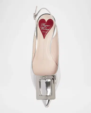 Roger Vivier Virgule Metallic Buckle Slingback Pumps | Thumbnail 4