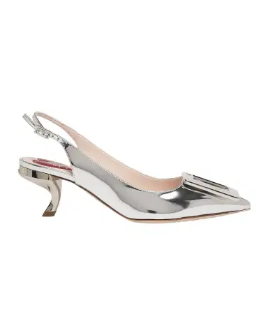 Roger Vivier Virgule Metallic Buckle Slingback Pumps | Thumbnail 1