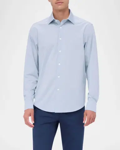 Bugatchi Men's OoohCotton James Micro-Stripe Sport Shirt | Thumbnail 3 Bugatchi Men's OoohCotton James Micro-Stripe Sport Shirt | Thumbnail 3