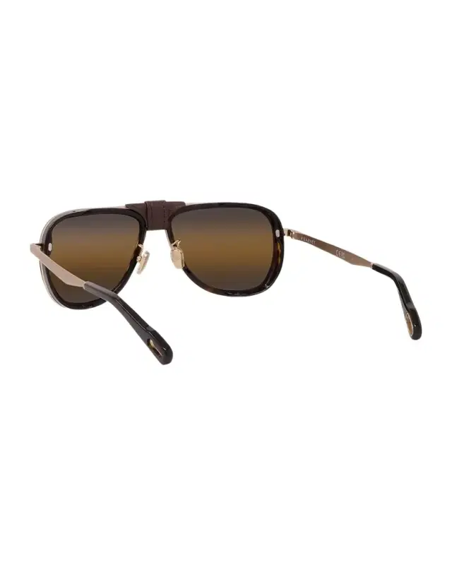 Men's Glacier 03 Titanium Aviator Sunglasses with Side Shields and Cord