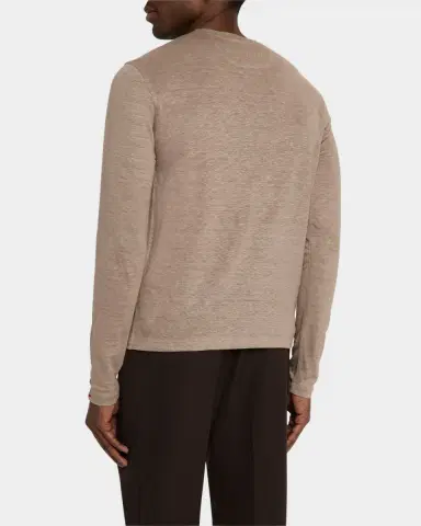 Stefano Ricci Men's Linen Long-Sleeve T-Shirt | Thumbnail 3 Stefano Ricci Men's Linen Long-Sleeve T-Shirt | Thumbnail 3