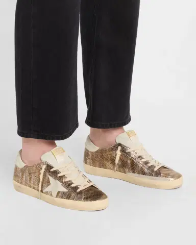 Golden Goose Super-Star Metallic Embossed Low-Top Sneakers | Thumbnail 2 Golden Goose Super-Star Metallic Embossed Low-Top Sneakers | Thumbnail 2